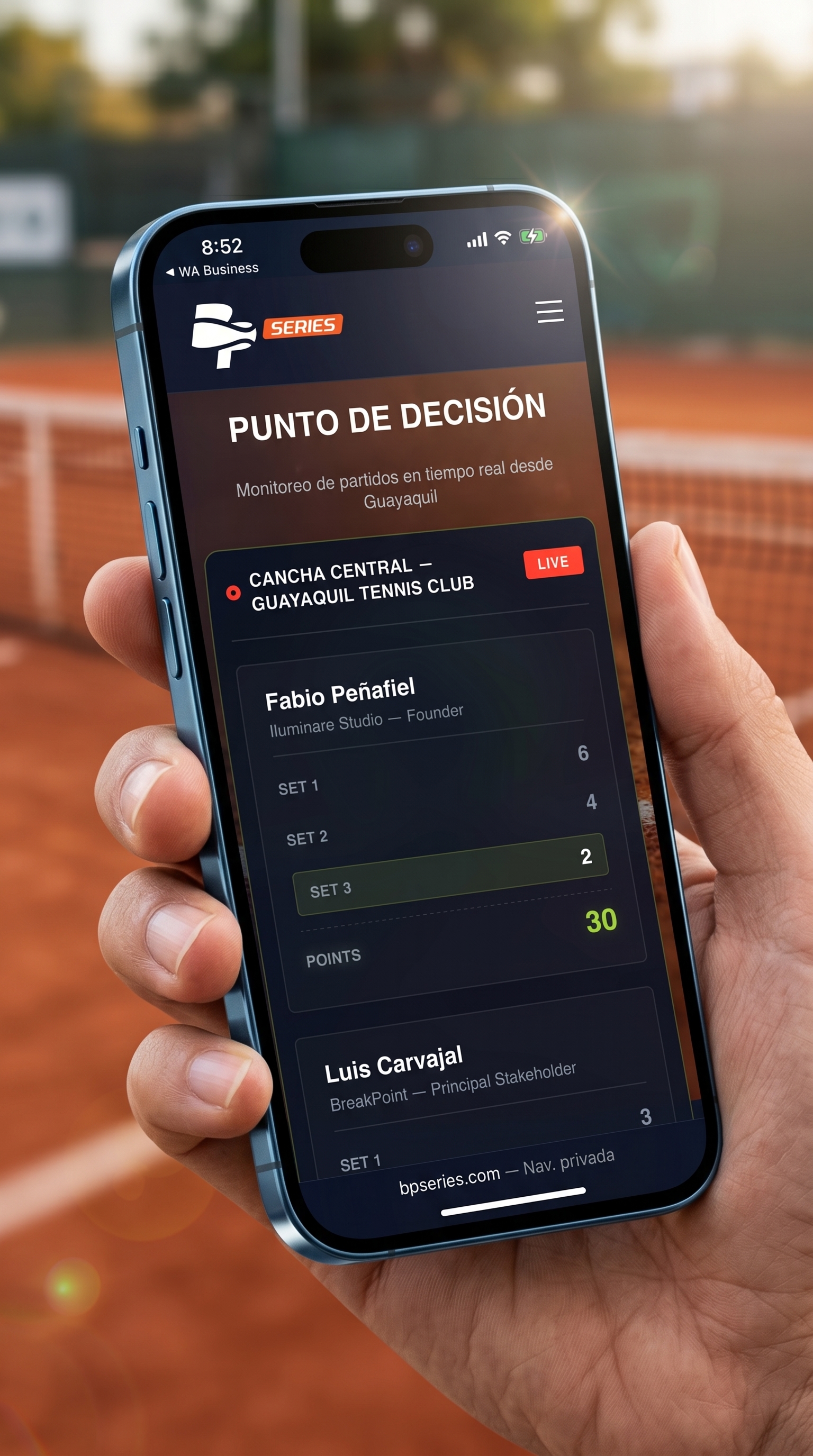 Diseño y desarrollo web BP Series - vista móvil 1
