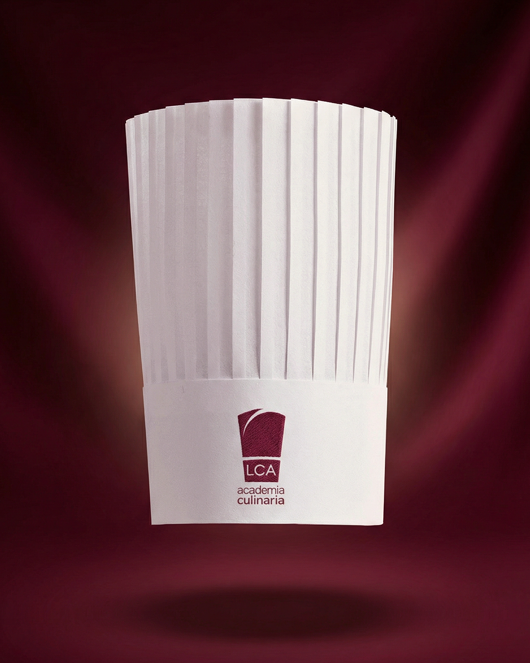 Render 3D fotorealista de toca chef para LCA Academia Culinaria en Guayaquil