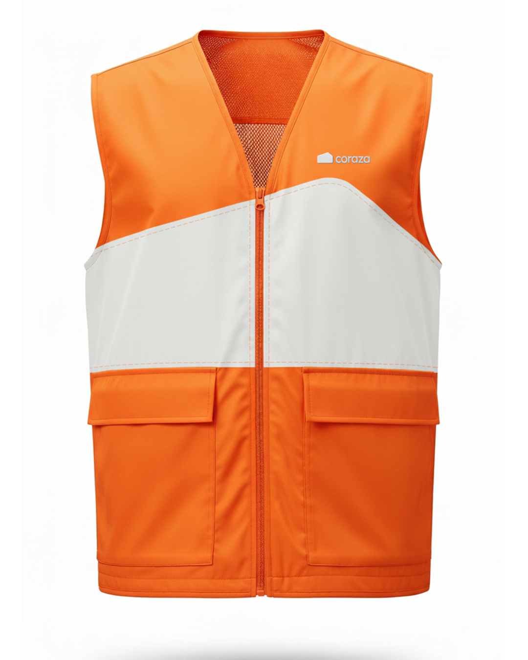 Chaleco reflectivo color naranja para personal de trabajo Coraza